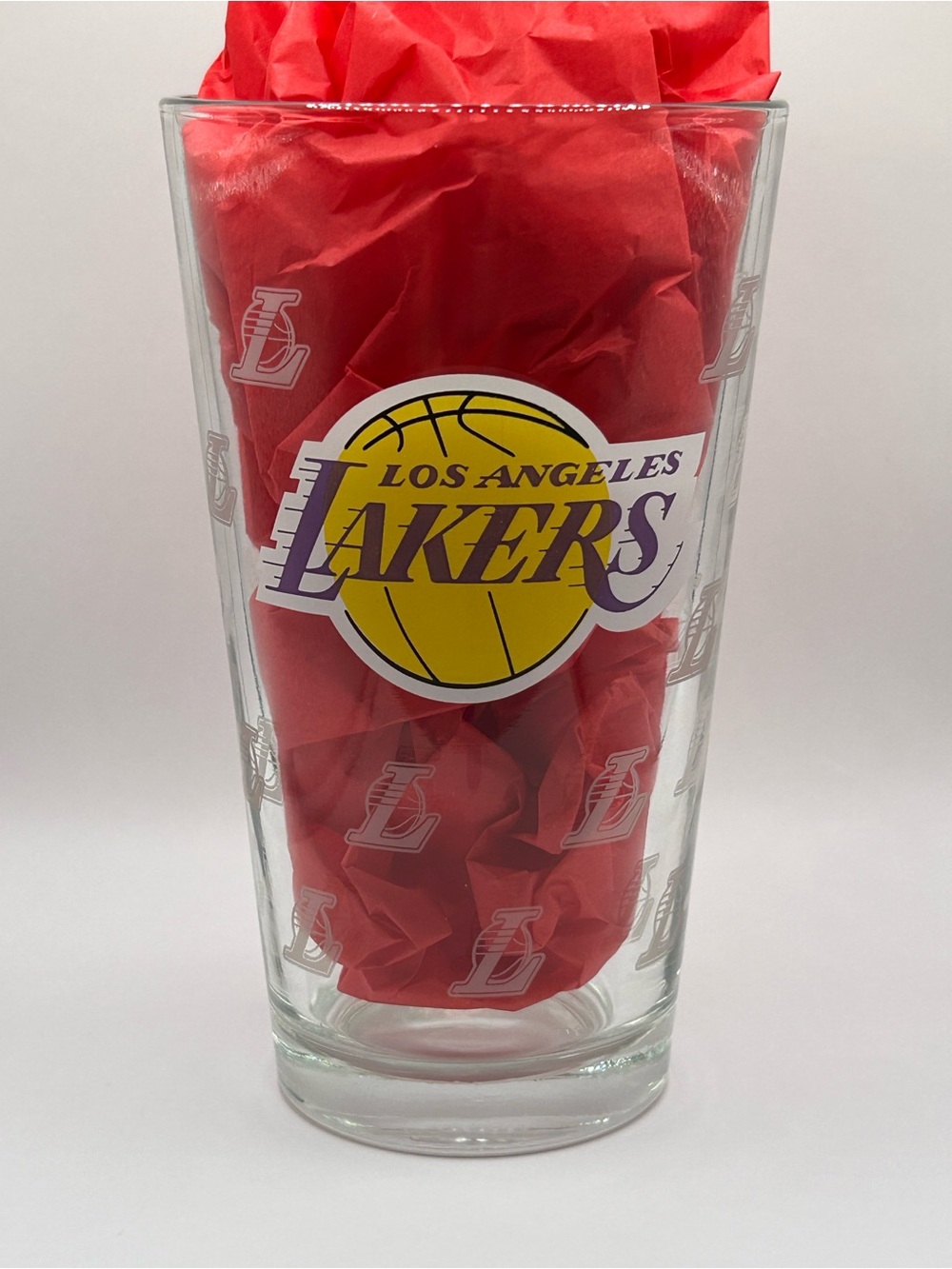 Los Angeles Lakers Boelter Brands Pint Glass Satin Etched Beer Glass